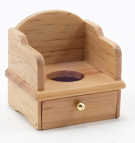 Dollhouse Miniature Potty Chair, Oak